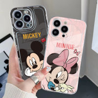 เคสป้องกันสำหรับ Xiaomi Redmi Note 11 Pro 5G 11S 10S Pro 4G 10S Redmi 10C กระต่าย9C มิกกี้มินนี่คู่ขอบสี่เหลี่ยมปลอกหมอนแอร์