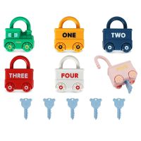 6Pcs Lock and Key Car Toys Couting Matching &amp; Sorting Toys with Numbers and Vehicle Names Early Learning Toys