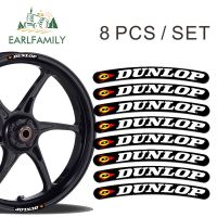 【New-store】 GA Auto Lhr EARLFAMILY 13เซนติเมตร X 1.3เซนติเมตร8x สำหรับ Dunlop ริมล้อลายชุดรถยนต์รถมอเตอร์ไซด์รถจักรยานยนต์แข่งรูปลอกแบนกาวสติกเกอร์รถ