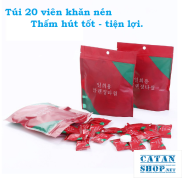 Gói 20 Khăn Giấy Nén Đa Năng Hàn Quốc Siêu Thấm Hút Khăn Lau Mặt Dùng 1