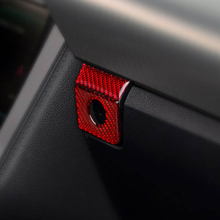 cw-suitable-for-ford-wild-horse-mustang-carbon-fiber-storage-tool-decorative-panel-car-modification-interior-accessories