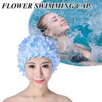 3D Flower Water Sports Hat Breathable Swimming Bath Cap Soft Long Hair Surf Hat Ear Protection Comfortable Pool Accesories