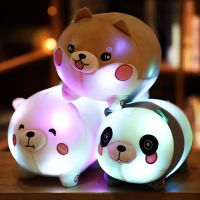 Colorful Induction Luminous Shiba Inu Pandas White Bear Doll cute Plush stuffed animal Toy cartoon Pillow gift for baby kids