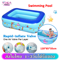 สระน้ำเป่าลม สระน้ำเด็ก 2ชั้น มีลาย มีกันกระแทรก Inflatable Kids Swimming pool เหมาะใช้กับอายุ3เดือนขึ้นไป MY30