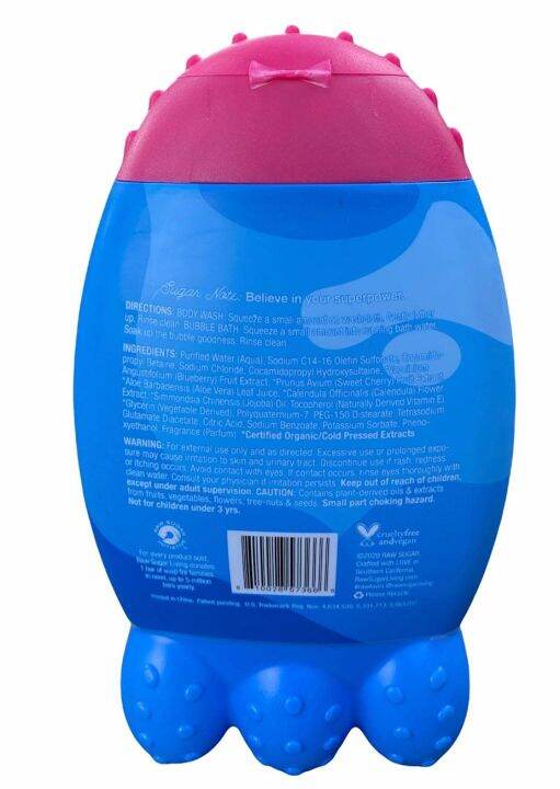 สบู่เหลวและบับเบิ้ลตีฟองอาบน้ำเด็ก-raw-sugar-kids-bubble-bath-and-body-wash-superberry-cherry-12-fl-oz-ราคา-450-บาท