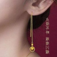 ™◐✳ Gold-plated fashion ear wire womens gold-plated fashion transfer pearl ear wire earrings versatile temperament long tassel earrings