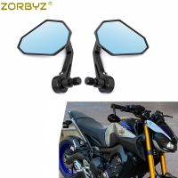 ZORBYZ New Black Diamond Aluminium Handlebar End Side Mirror For Yamaha XSR700 XSR900 XJ6 FZ1 FZ6 FZ07 FZ09 FZ10 MT07 MT09 MT10