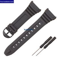 Suitable For Replace Casio W-96H Watch Strap Black Resin Rubber 18Mm W96H Male 0703