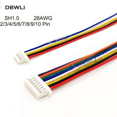 ♕✺♘ 5Pcs SH 1.0 Wire Cable Connector DIY SH1.0 JST 2/3/4/5/6/7/8/9/10 Pin Electronic Line Single Connect Terminal Plug 28AWG 10cm
