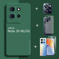 เคส4in1สำหรับ Infinix Note 30ฟิล์มกระจกเทมเปอร์5G + ฟิล์มเลนส์กล้องถ่ายรูป + ฟิล์มหลัง + เคสการ์ตูนน่ารักเด็กผู้ชายเด็กผู้หญิงแฟชั่นขอบตรงโทรศัพท์มือถือ TPU แบบนิ่ม