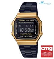 Casio รุ่น A168WEGB-1B ของแท้ 100% ประกันศูนย์เซ็นทรัลCMG 1 ปีสีดำทอง