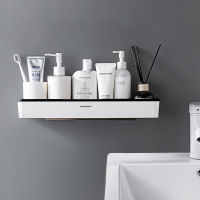 Punch-free Bathroom Organizer Shelf Cosmetic Shampoo Storage Rack Bath Kitchen Towel Holder Household Items Bathroom Accessories