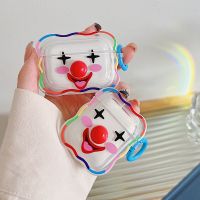 Cute Funny Colorful Clown Cartoon Soft Case For Apple Airpods 1 Pro 2 3 Clear Shockproof Wireless Bluetooth Earphone Box Cover Headphones Accessories