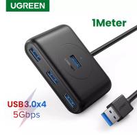 UGREEN รุ่น 20291 HUB USB 3.0 / 4port สายยาว 1m (สีดำ) มีช่องต่อไฟเพิ่มแบบ Micro USB Power สำหรับ MacBook MacBook Air, Mac Mini, Microsoft Surface