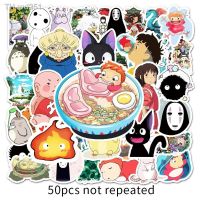 50Pcs Japanese Anime Hayao Miyazaki Totoro Spirited Away Stickers Princess Mononoke KiKi Student Stationery Sticker Decal
