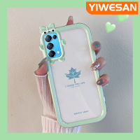 YIWESAN เคสสำหรับ OPPO Reno 5,4G Reno 5 5G Reno5 5G ใบเมเปิล X3 Lite เคสนิ่มซิลิโคนใสป้องกันเลนส์หลายสีเคสมือถือกันกระแทกทนทานและรอยขีดข่วน