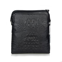 Fashion 2020 Crocodile Head Genuine Leather Mens Messenger Bags Black Zipper Crossbody Bags for Men Large Business Handbags