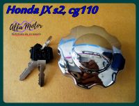 HONDA JX S2 CG110 FUEL TANK CAP "CHROME" with KEY SET #ฝาถังน้ำมันเบนซิน พร้อม ลูกกุญแจ