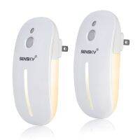 [HOT QQZIWWUJJWG 104] SENSKY 2 Pack Plug In Night Light Dusk To Dawn Light Sensor ไฟกลางคืนไม่มี Motion Sensor ปรับความสว่างได้2ระดับ