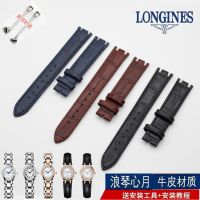 Longines Xinyue สายนาฬิกา Original เข็มขัดนาฬิกาผู้หญิง L8.110.4 slub รูปแบบ cowhide เข็มขัดหนัง 15 มม.19 มม.