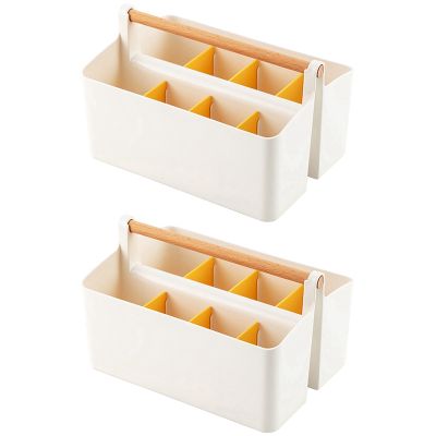 Plastic Portable Organizer with Handle Storage Organizer with Adjustable Dividers for Art Supplies Crafts