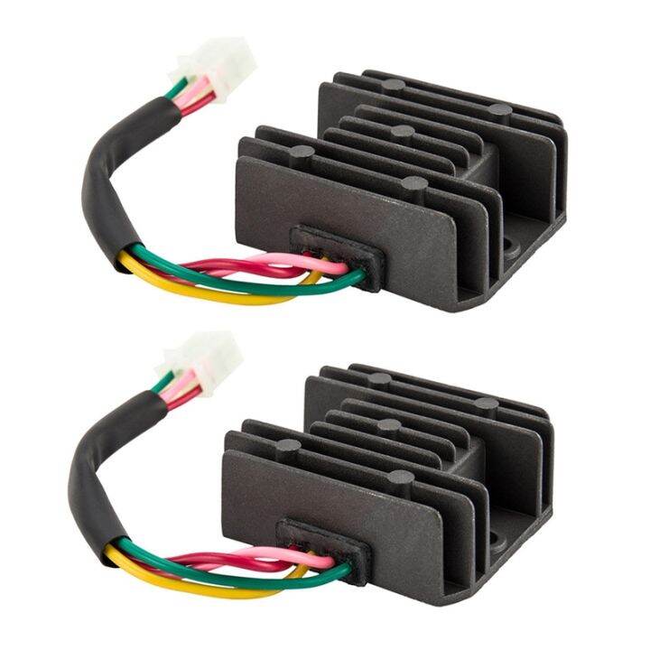2X Universal 4 Wire Full Wave Black Motorcycle Regulator Rectifier 12V