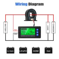 ZZOOI Battery Monitor Hall Coulomb Tester 100A 200A 300A 400A Lifepo4 Lead-acid Li-ion Lithium Capacity Power Display for Vehicle