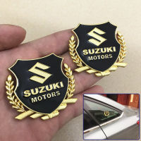 2 X Suzuki โลโก้3D โลหะประตูด้านข้างรถป้ายสติกเกอร์หน้าต่างด้านข้างสติ๊กเกอร์ตรายี่ห้อติดรถยนต์สำหรับ Suzuki (5.5ซม.X 5ซม.)