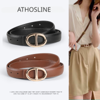 【2.5cm】Athosline Dio Belt for Women CD Buckle Genuine Leather Belt Pig Nose Luxury Brand Buckle Belt Fashion Accessories for Lady with Gift Box Present for Her zbn