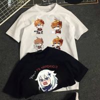 เสื้อยืดผ้าฝ้ายเกมใหม่ Genshin ผลกระทบกราฟิกเสื้อ T สไตล์ญี่ปุ่น Kawaii Anime เสื้อผู้หญิงขนาดใหญ่ลำลอง Streetwear Femininas Camisetas