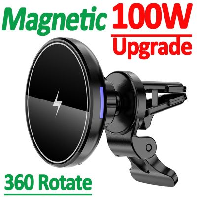100W Magnetic Wireless Chargers Car Air Vent Stand Phone Holder For iPhone 12 13 14 Pro Max Mini Macsafe Fast Charging Station