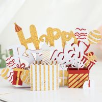 3D Up Cards Greeting Cards with Envelope Handmade Happy Birthday Cards Cake Candle Postcard for Christmas Valentine