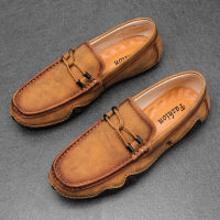 ใหม่ผู้ชายรองเท้าหนังลำลองรองเท้า Loafers คุณภาพสูง Breathable รองเท้าแตะรองเท้าแฟชั่นรองเท้าผู้ชายขับรถรองเท้า