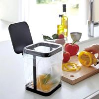 ┇✳卐 Creative Home Kitchen Living Room Desktop Flip Trash Can Iron Storage Bucket Practical Garbage Bag Holder