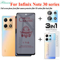 BLKNAIM 3in1 Infinix Note 30 5G/4G Note 30 VIP แก้วป้องกันการฟิล์มกระจก iPhone X พร้อม Privacy Note 30 Pro ฟิล์มเซรามิกและฟิล์มฟิล์มด้านหลังโน๊ต30ปกป้องหน้าจอ + ฟิล์มเลนส์ + ฟิล์มด้านหลัง