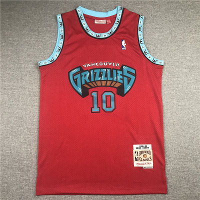 Ready Stock 22/23 Top Quality Hot Sale Mens Vancouver Grizzlies Mike Bibby Mitchell Ness 1998-99 Hardwood Classics Jersey - Red
