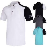 Tit Golf Mens Summer Short-Sleeved Quick-Drying Wicking Sports Breathable Stretch Outdoor Fashion Jersey T2311