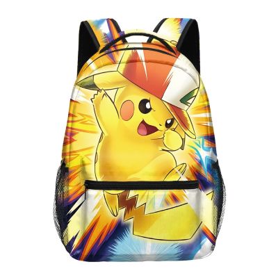 Pokemon School Bags Backpack Pikachu Eevee Anime Figures Kids Bags Big Capacity Travel Pokémon Bag Girls Boys Christmas Gifts