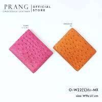 Prang Ostrich Leather Bi-fold US Wallet กระเป๋าสตางค์ สองพับสั้น หนังนกกระจอกเทศ O-W22(S)ซับ-MX