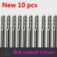 10ชิ้นคาร์ไบด์ Pcb Cnc ดอกสว่านสลักที่ตัดปลายหมุนตัดเจาะหลุม Endmill ขนาดเส้นผ่าศูนย์กลาง3.0มิลลิเมตร St3.3.012