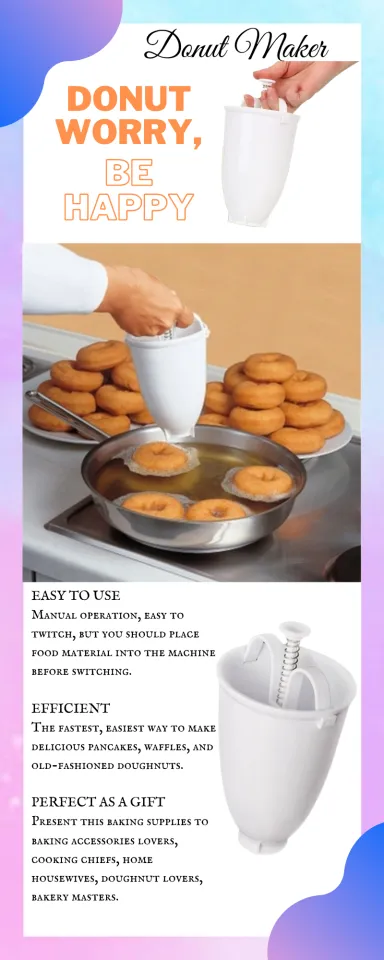 Plastic Manual Doughnut Machine Lightweight Fry Donut Maker Diy