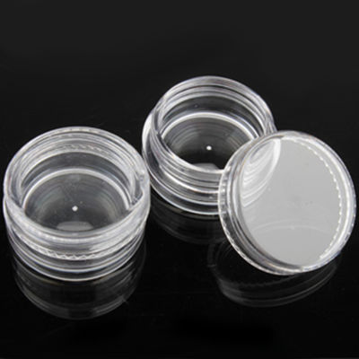 MUS 12 Small Pots Set Nail Art Empty Storage Box Plastic Powder Paillette Crystal Clear Case