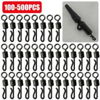 ﹊◄ 100-500PC Q-shaped Rolling Quick Change Swivels Size 4 Snap Connectors Carp Fishing Terminal Tackle for Carp Fishing Accessories