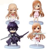 【SALE】 tangticarans1972 ชุดฟิกเกอร์ออนไลน์ศิลปะน่ารัก SAO Kirito Asuna Niitengo Ver ของเล่น Pvc 6ซม. 4ชิ้น/ล็อต Gratis Ongkir