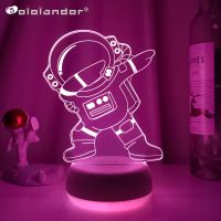 3d Led Night Light Astronaut Figure Desk Lamp for Kids Bedroom Decor Table Lamp Children Projection Light Aerospace Gift Lantern Night Lights