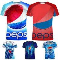 2023 การพิมพ์ 3 มิติล่าสุด Pepsi ฤดูร้อนแฟชั่นเสื้อยืดสบาย ๆ Cool Top