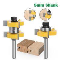 2 pcs ชุด 8mm Shank Tongue Groove Router Bits ชุดสต็อก 1-1/2 Tenon Milling Cutter สำหรับงานไม้เครื่องมือ Bit