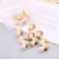 ▣ 15Pcs Nautral Cork Wooden Pushpins Thumbtack Board Pins Drawing Photo Wall Studs Office School Supplies