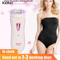 Kemei Ladyเครื่องโกนหนวดขนาดเล็กชาร์ตไฟได้เครื่องกำจัดขนที่สามารถซักได้เครื่องกำจัดขนไฟฟ้าTravel Essentials KM-290R EU PLUG