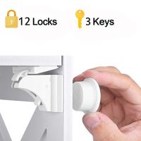 Magnetic Child Lock 4-12 Locks + 1-3Key Baby Safety Baby Protections Cabinet Door Lock Kids Drawer Locker Security Magnetic Locks